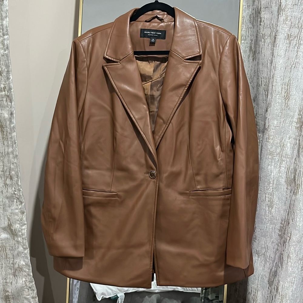 MARC NEW YORK Andrew Marc Faux Leather Blazer XL